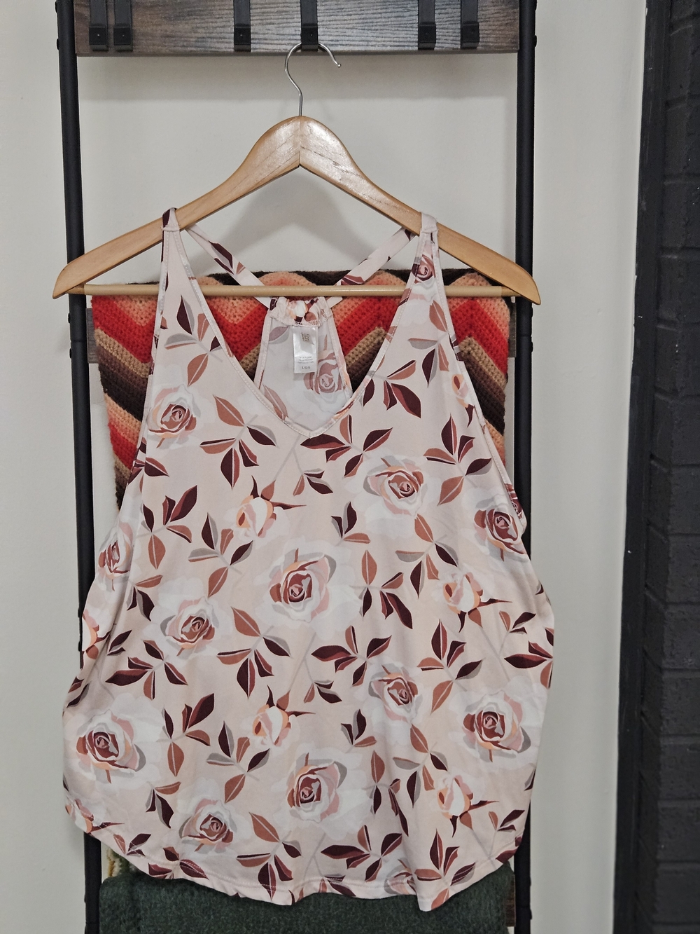 Flora Nikrooz Rose-Print Camisole in Blush, Peach and Brown